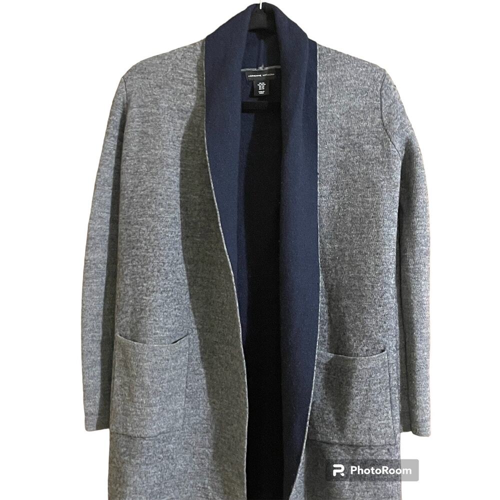 ADRIENNE VITTADINI Grey Sweater Open Cardigan Jacket Size XS Wool Blend